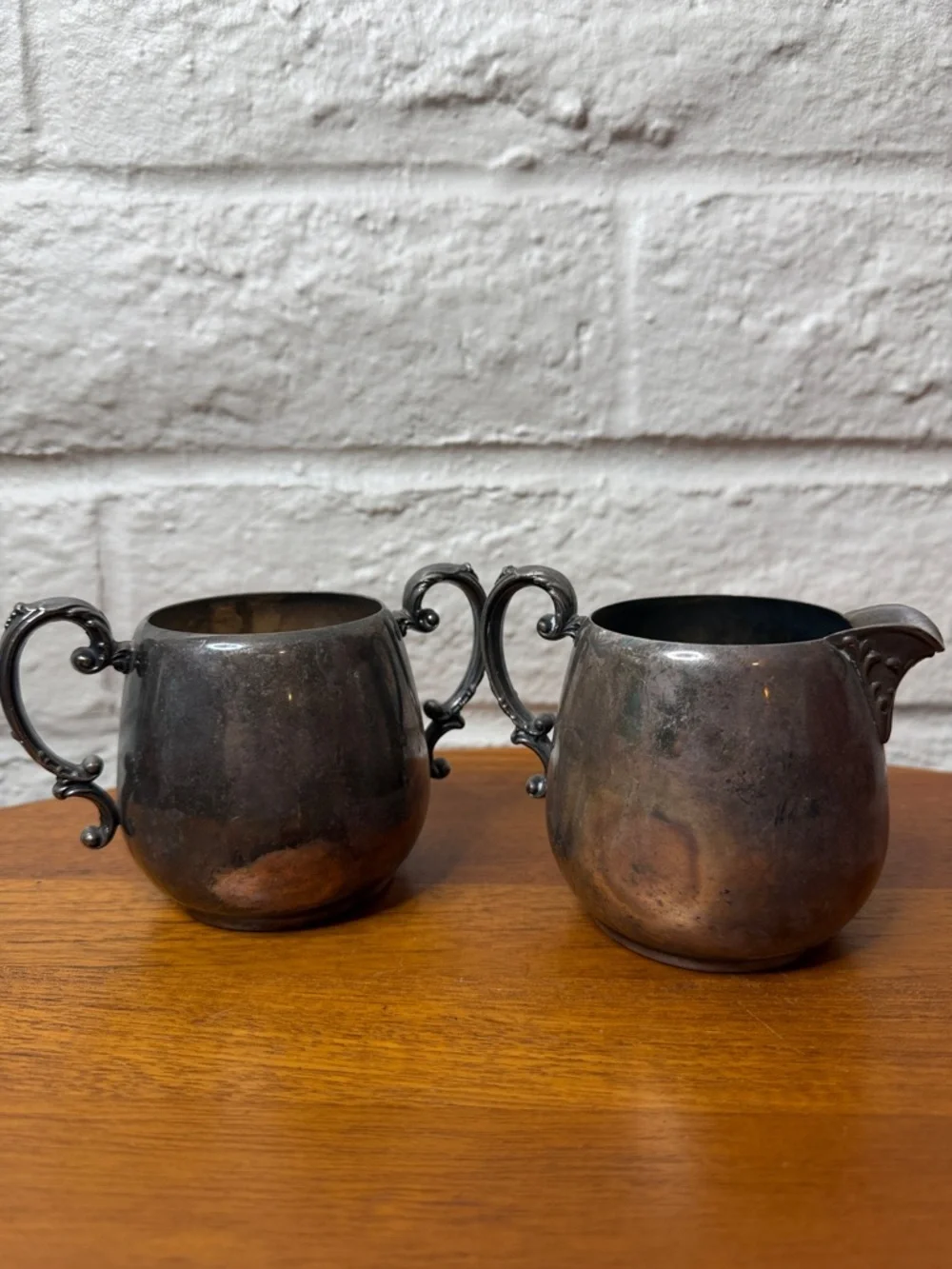 Vintage Silver Plated Sugar Cream WM Rodger’s 104 Patina